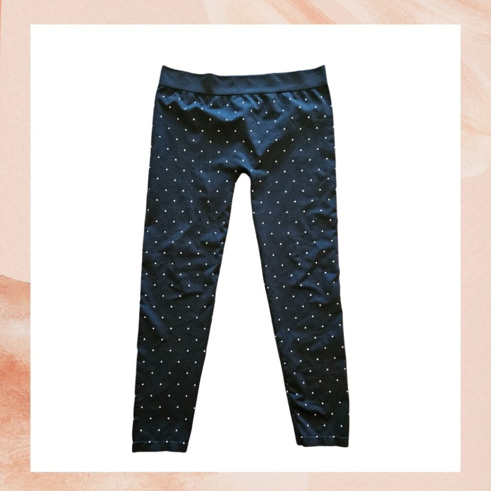 Black Polka Dots Legging Tights